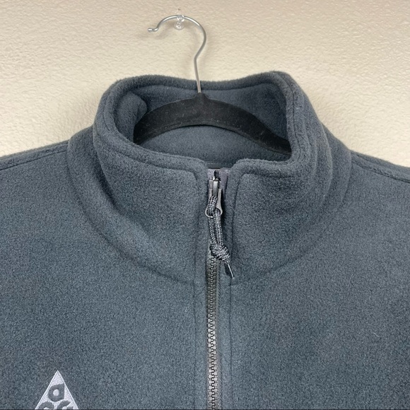 NIKE ACG Men's Small Microfleece Jacket Black Full Zip Turtleneck Athleisure Str - Picture 5 of 16